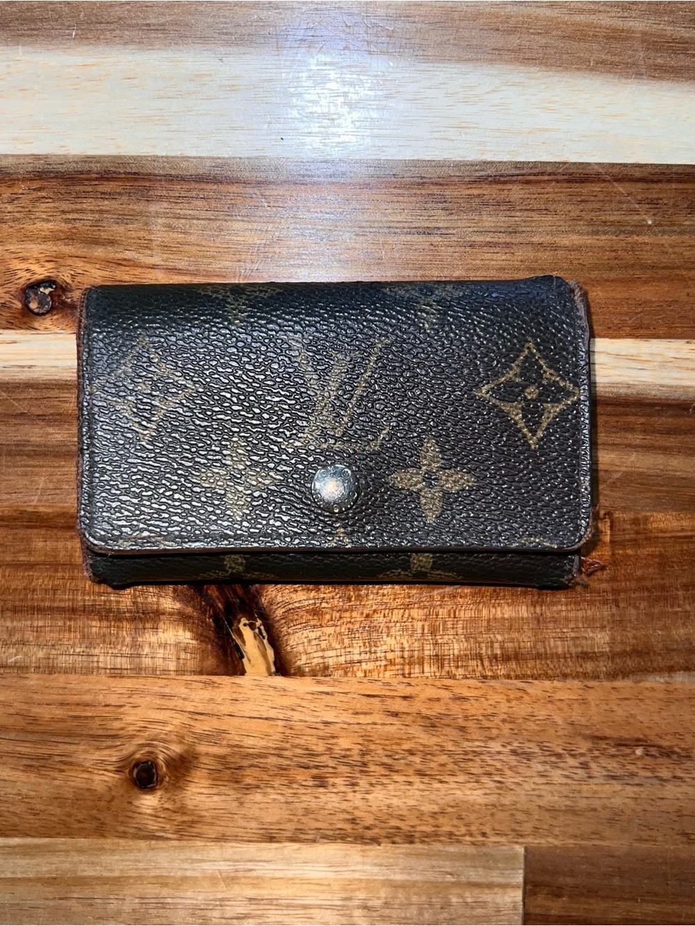 Vintage Louis Vuitton Monogram Canvas Card & Key Pouch in Brown and Tan